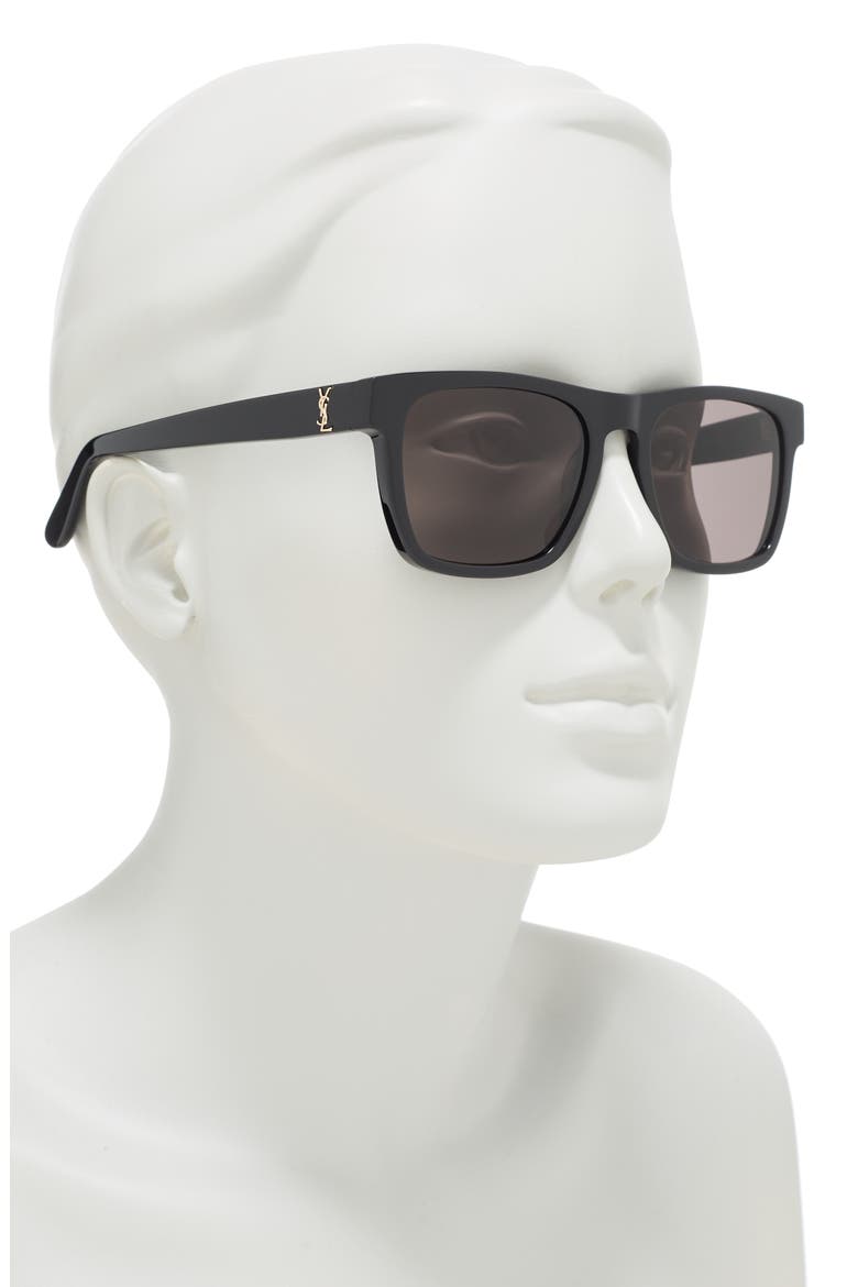 53mm Best Square Sunglasses, Alternate, color, BLACK BLACK BLACK