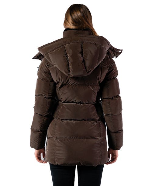 Woodpecker Bumnester 3/4 Length Quilted Coat In Brown