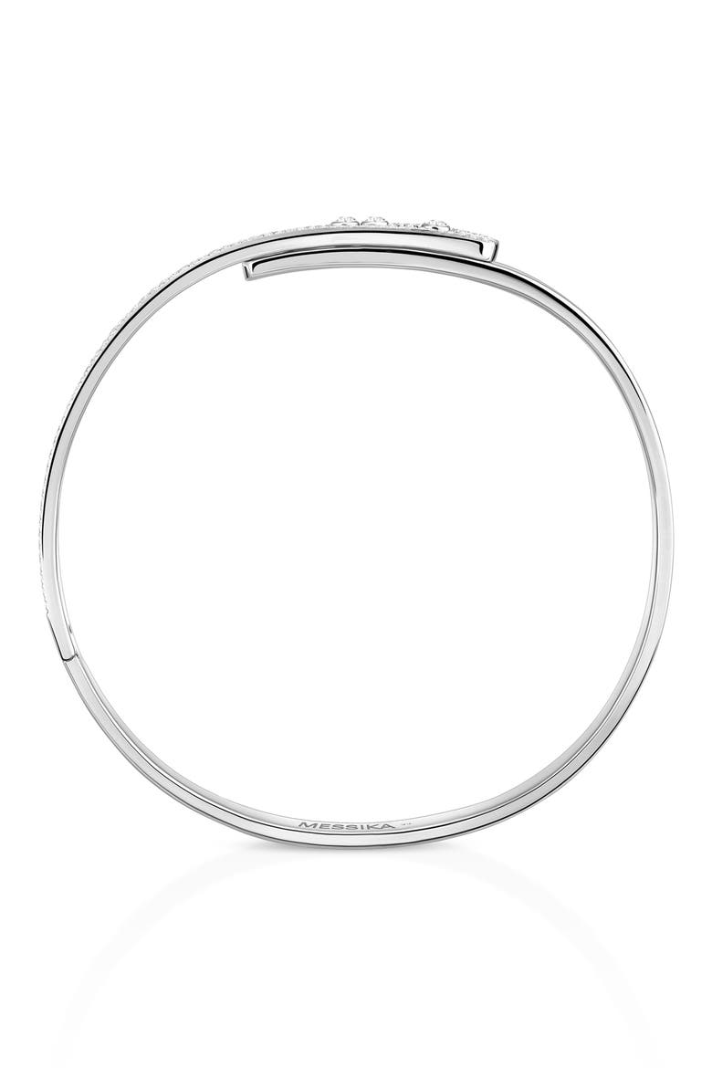 Move Noa Pavé Diamond Bangle, Alternate, color, WHITE GOLD