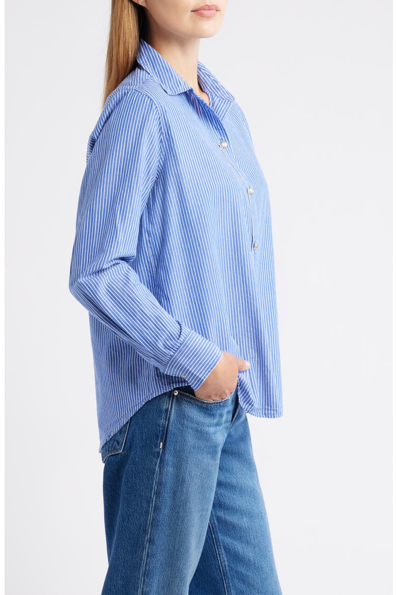 Bentley Stripe Long Sleeve Cotton Button-Up Shirt, Alternate, color, ROYAL NIGHT