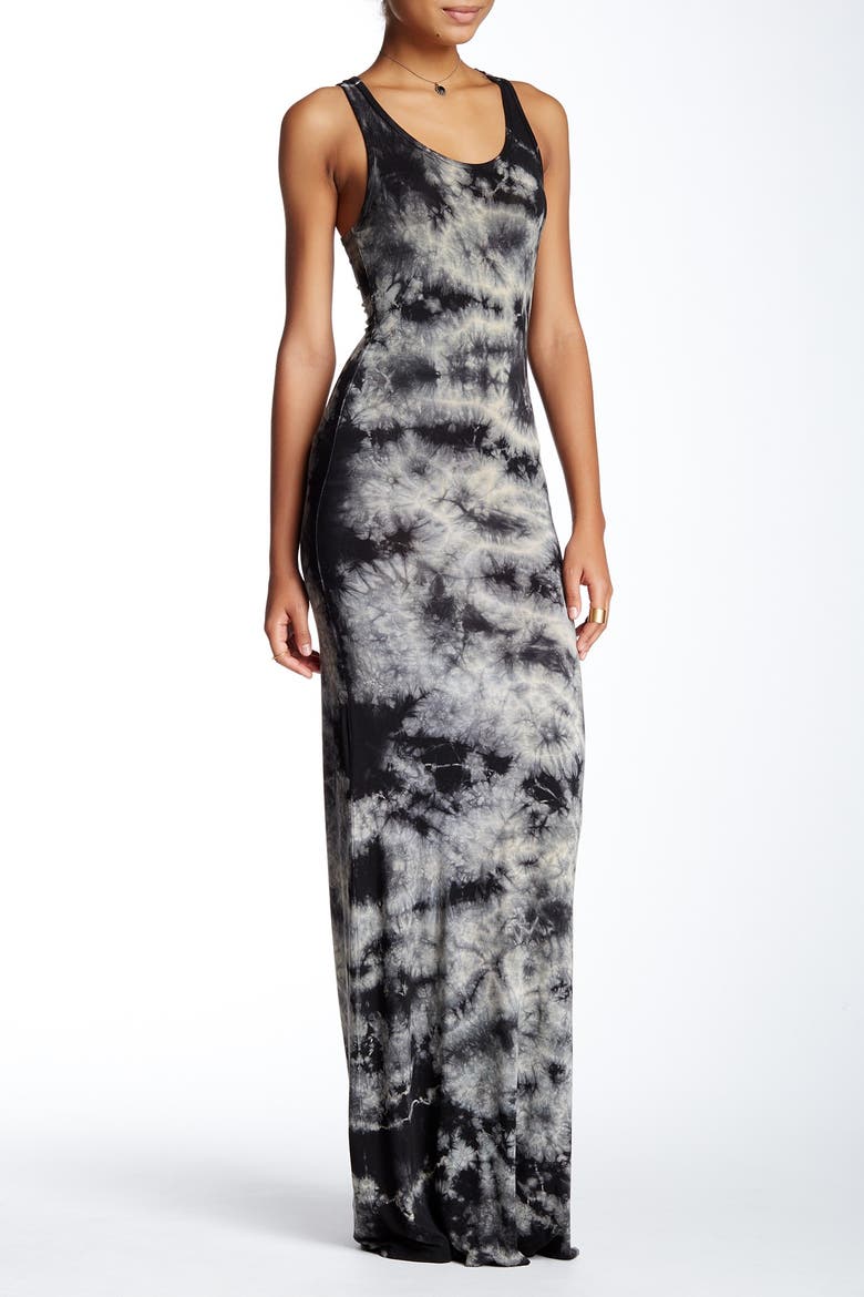 Washed Tank Maxi Dress, Main, color, BLACK GREY SPLOTCH