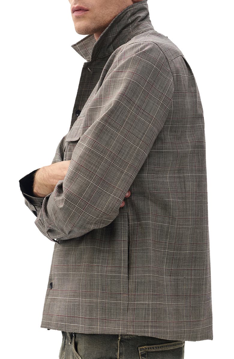 rag & bone Isaiah Glen Plaid Wool Shirt Jacket, Alternate, color, Grey Check