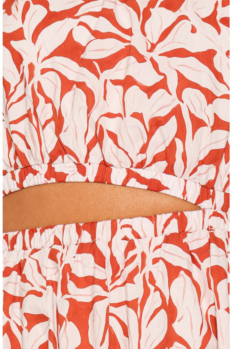 Toria Floral Cutout Cotton Maxi Dress, Alternate, color, RED FLORAL