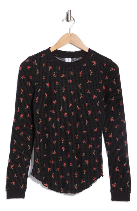 Long Sleeve Waffle Knit Top