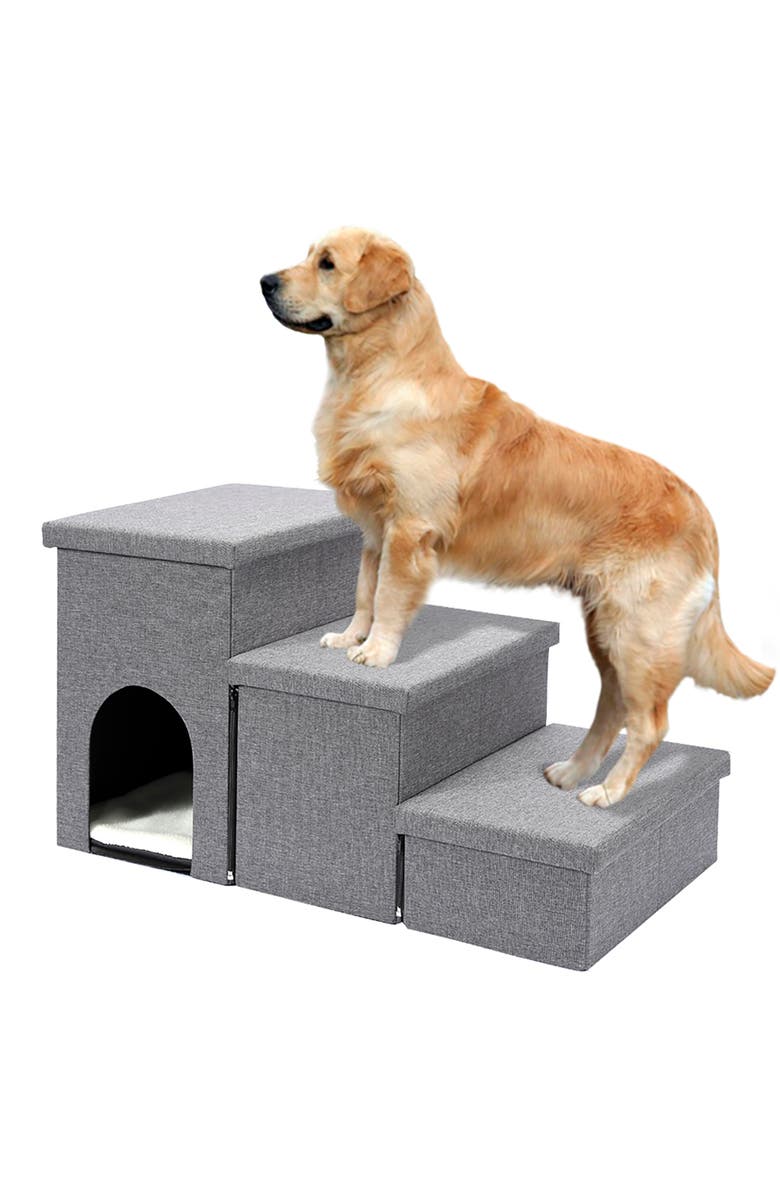 Ashfield & Harkness 3 Step Pet Stairs, Alternate, color, Multicolored