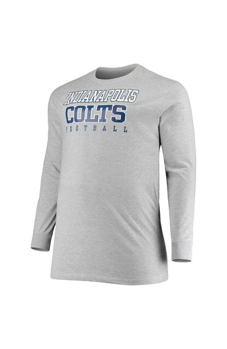 FANATICS Men's Fanatics Branded Heathered Gray Indianapolis Colts Big & Tall Practice Long Sleeve T-Shirt, Alternate, color, 