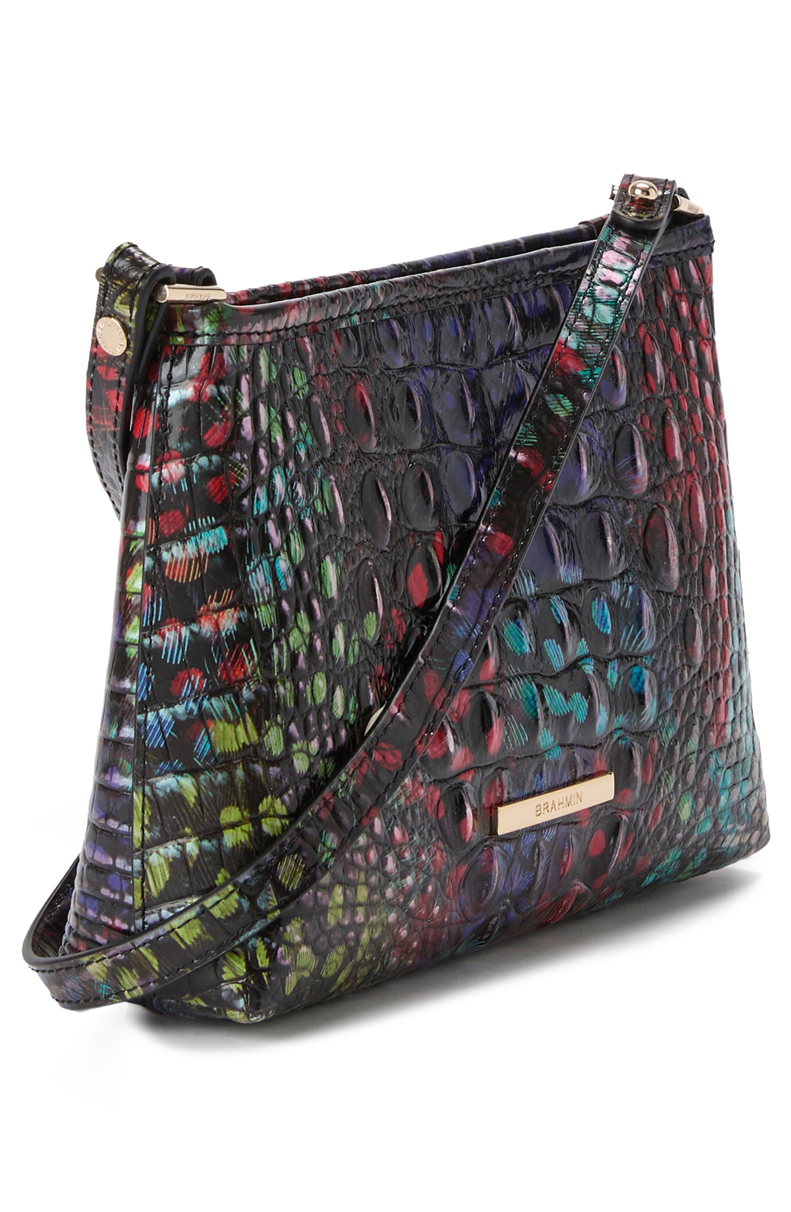 Brahmin Lorelei Croc Embossed Leather Shoulder Bag, Alternate, color, Showtime Melbourne