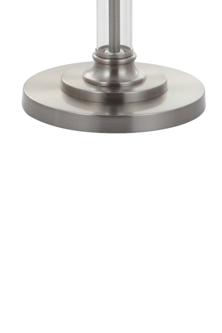 Ralph 60" Metal/Glass Floor Lamp, Polished Nickel/Clear, Alternate, color, Polished Nickel/ Clear