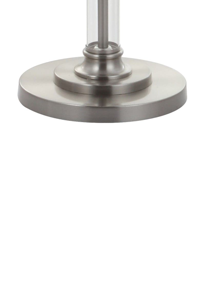 JONATHAN Y Ralph 60" Metal/Glass Floor Lamp, Polished Nickel/Clear, Alternate, color, Polished Nickel/ Clear