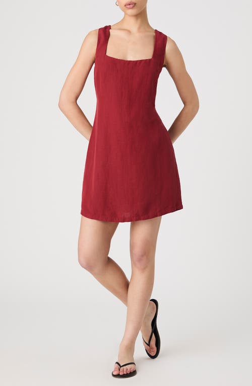French Connection Birdie Square Neck Minidress In Red