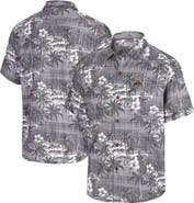 Tommy Bahama Men's Tommy Bahama Black Ohio State Buckeyes Coconut Point Palmetta IslandZone Camp Button-Up Shirt
