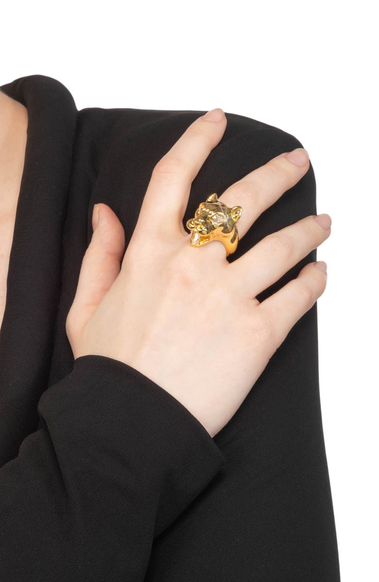 Alexis Bittar Panther Visage Ring, Alternate, color,