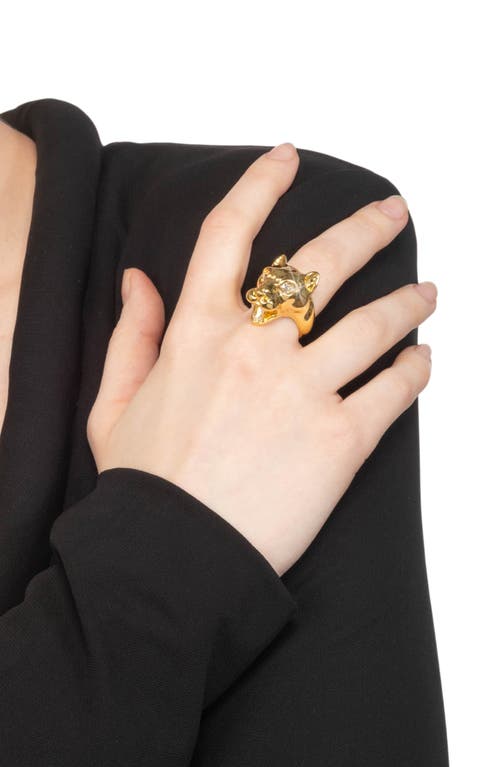 Alexis Bittar Panther Visage Ring In Gold