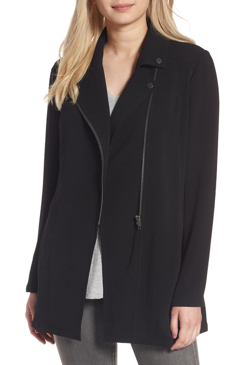 Longline Moto Jacket, Main, color, BLACK