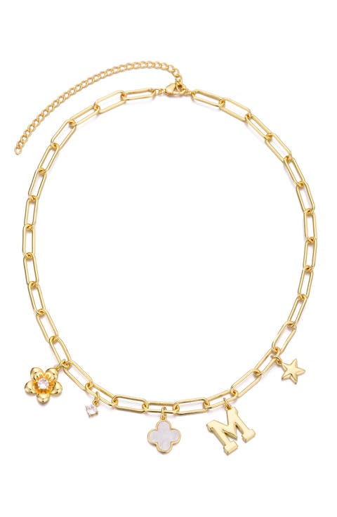 Initial Charm Pendant Necklace