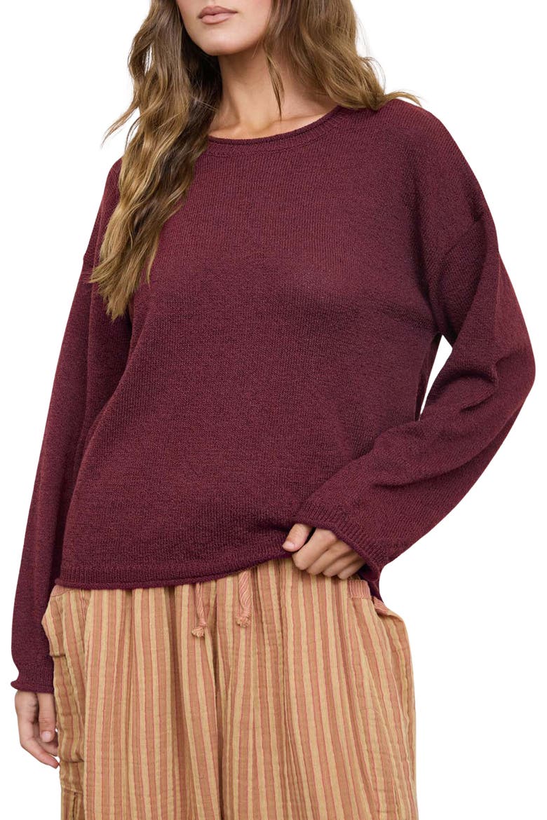Crewneck Sweater, Main, color, OXBLOOD
