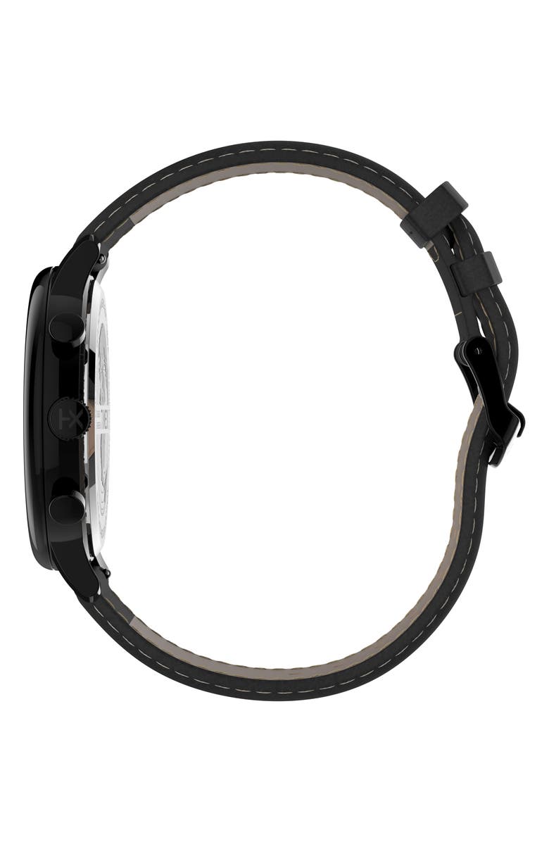 Timex<sup>®</sup> Chicago Chronograph Leather Strap Watch, 45mm, Alternate, color, 