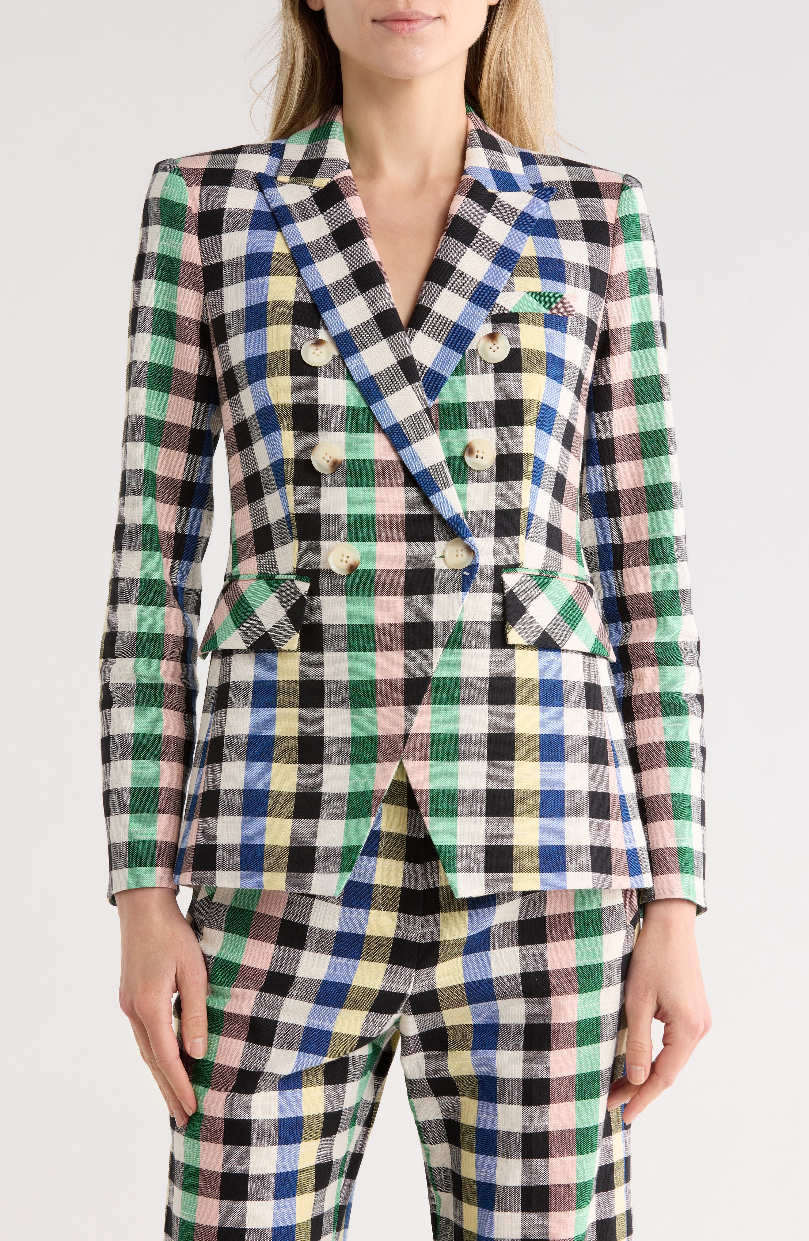 Veronica Beard Miller Check Cotton Blend Dickey Jacket