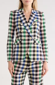Veronica Beard Miller Check Cotton Blend Dickey Jacket
