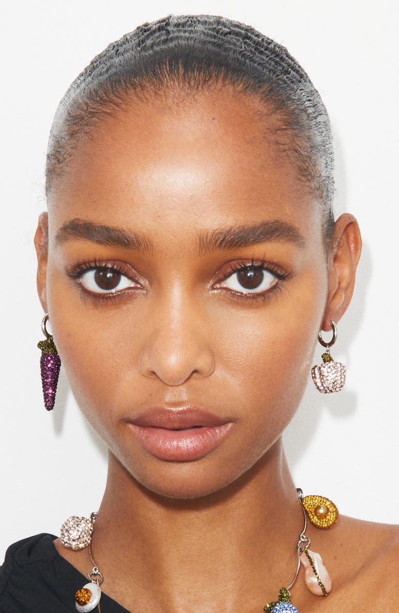 Tory Burch Curiosity Vegetable Earrings, Alternate, color, Carrot/Pepper