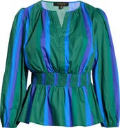 SUGARLIPS Dolary Stripe Mirana Peplum Popover Top