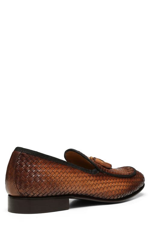 Donald Pliner Spirro Woven Tassel Loafer In Brown
