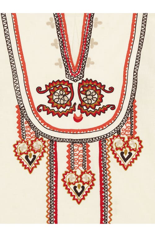 Fortela Cinthya Embroidered Cotton Linen Blouse In White