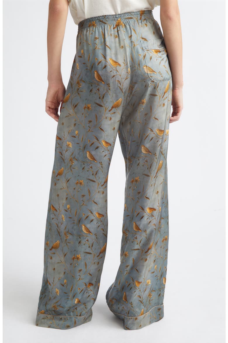 Darcy Elastic Waist Pajama Pants, Alternate, color, GOLD BIRD ON BLUE