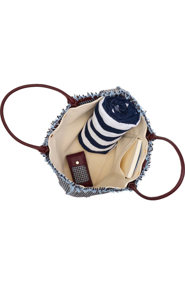 HAMMITT Olympia Woven Totel, Alternate, color, Blueberry Sorbet/ Gold