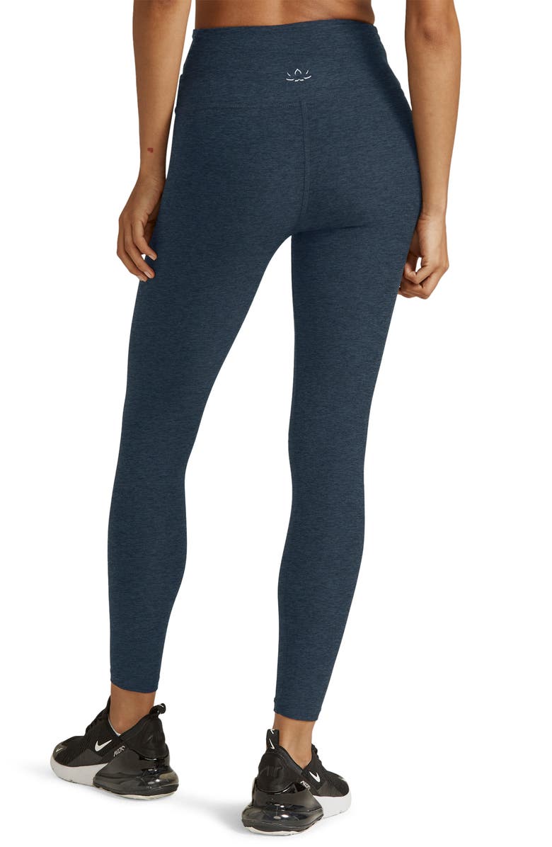 Beyond Yoga At Your Leisure Space Dye High Waist Midi Leggings, Alternate, color, Nocturnal Navy