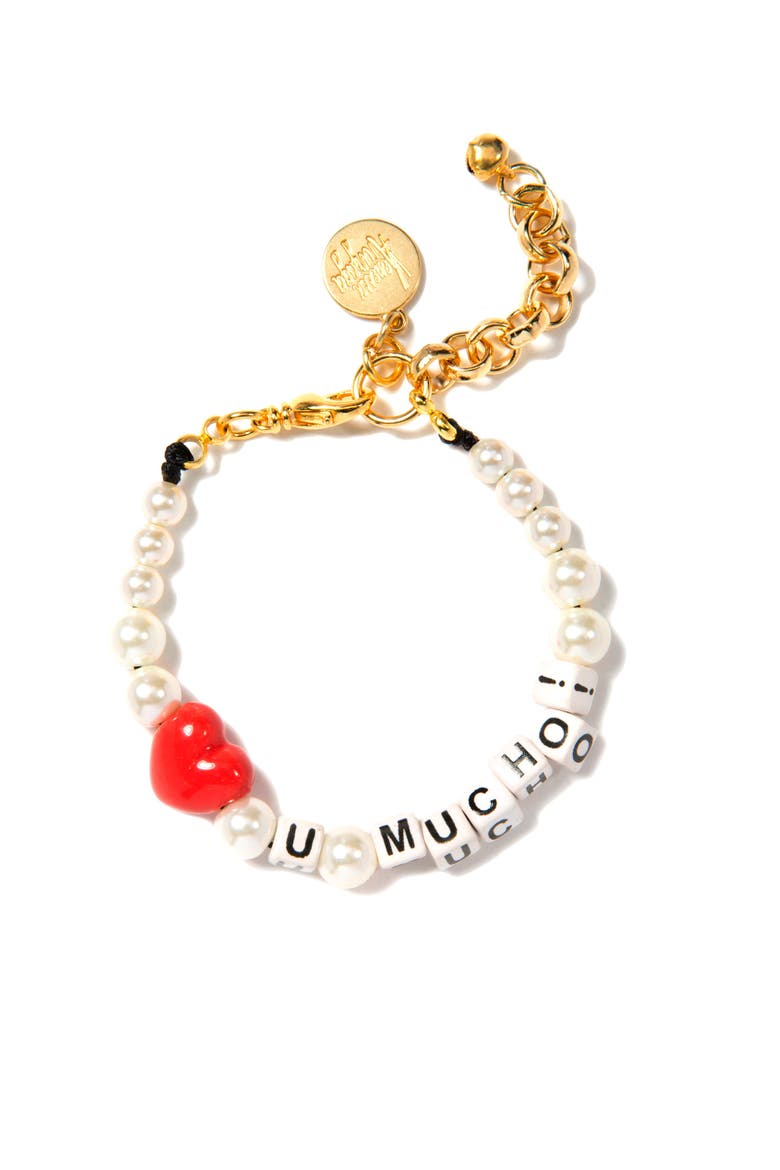 Love You Mucho Pearl Bracelet, Main, color, White