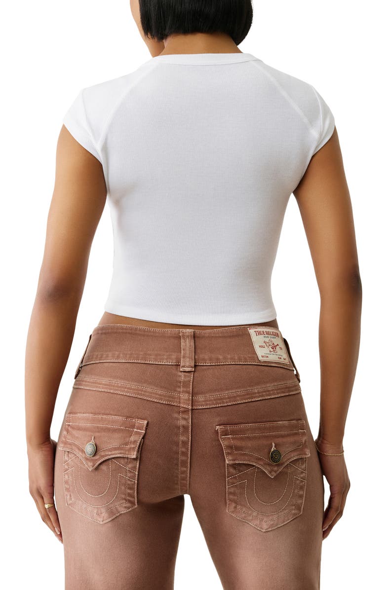 True Religion Rhinestone Rib Top, Alternate, color, Optic White