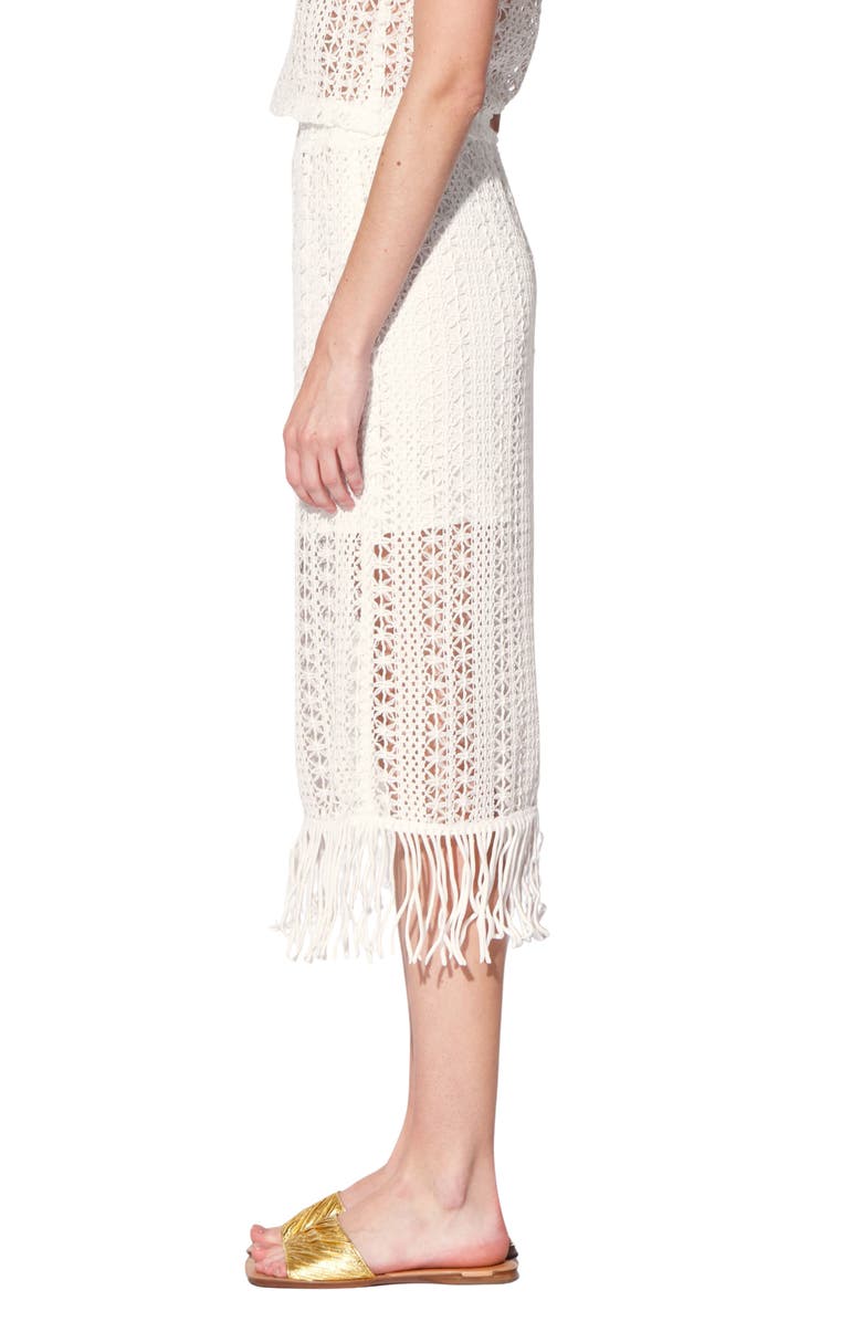 Walter Baker Ivanna Crochet Midi Skirt, Alternate, color, White