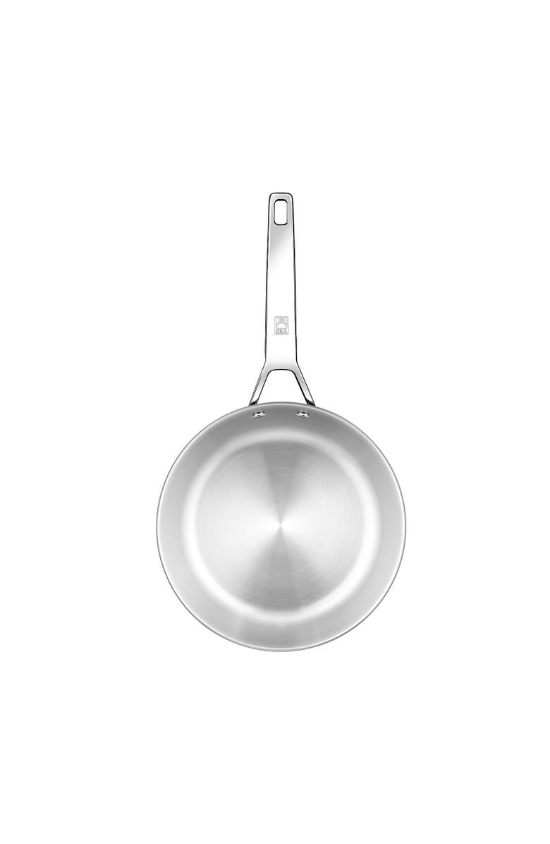 BRA Cookware Signature Stainless Steel Professional Deep High Side Frypan, 9.5-Inch, Alternate, color, Silver