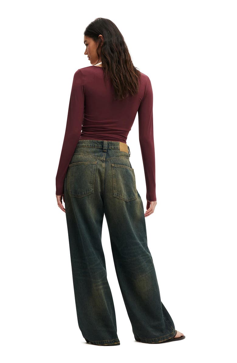 Cotton On Women's Low Super Baggy Jean, Alternate, color, Eden Blue