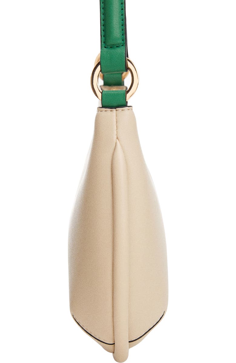 MANGO Faux Leather Hobo Bag, Alternate, color, Off White