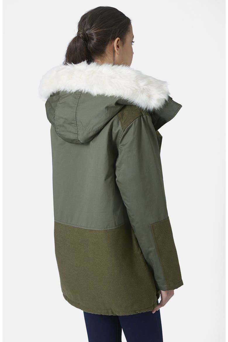 'Toddy' Faux Fur Parka, Alternate, color, OLIVE