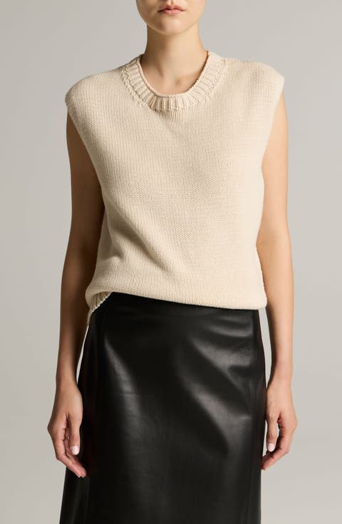 Asymmetric Crewneck Sweater Vest