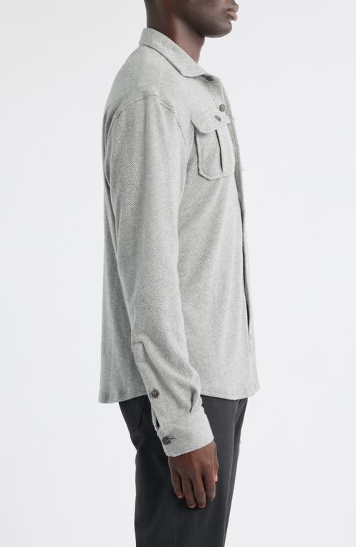 Johnnie-o Carl Brushed Knit Button-up Shirt In Gray