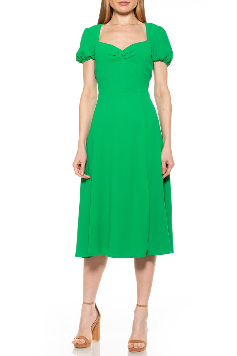Gracie Sweetheart Slit Dress, Main, color, GREEN