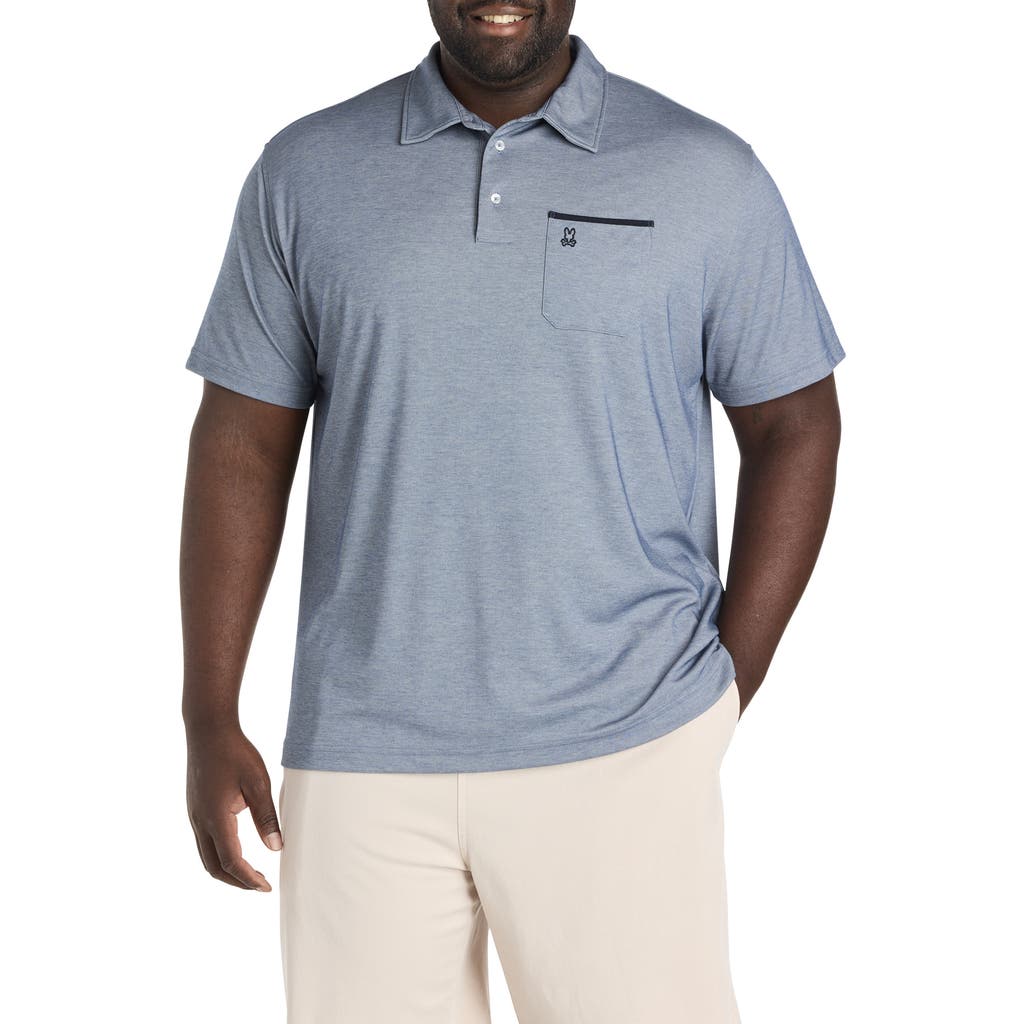 Psycho Bunny Big & Tall Hadley Piqué Performance Polo Shirt In Blue