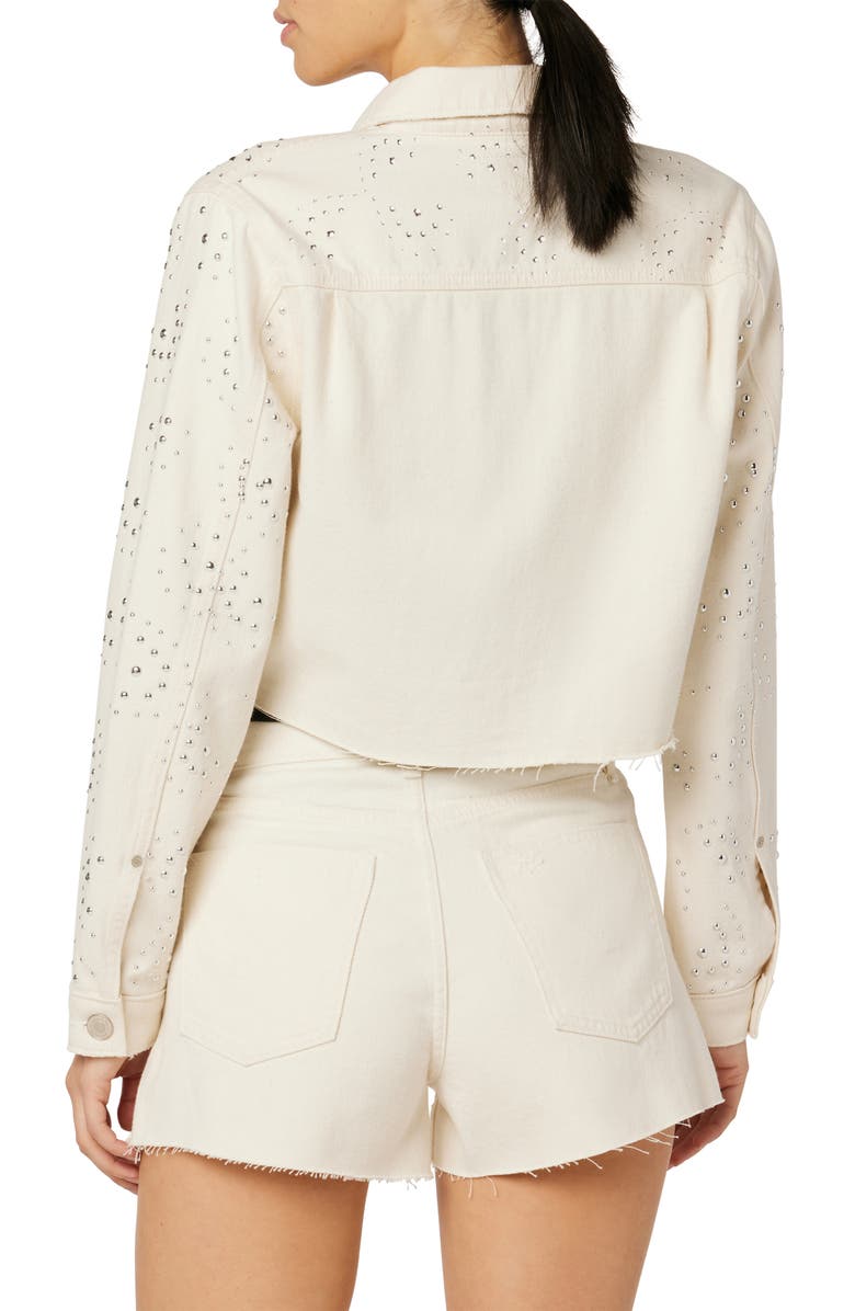Hudson Jeans Lola Studded Shrunken Denim Jacket, Alternate, color,