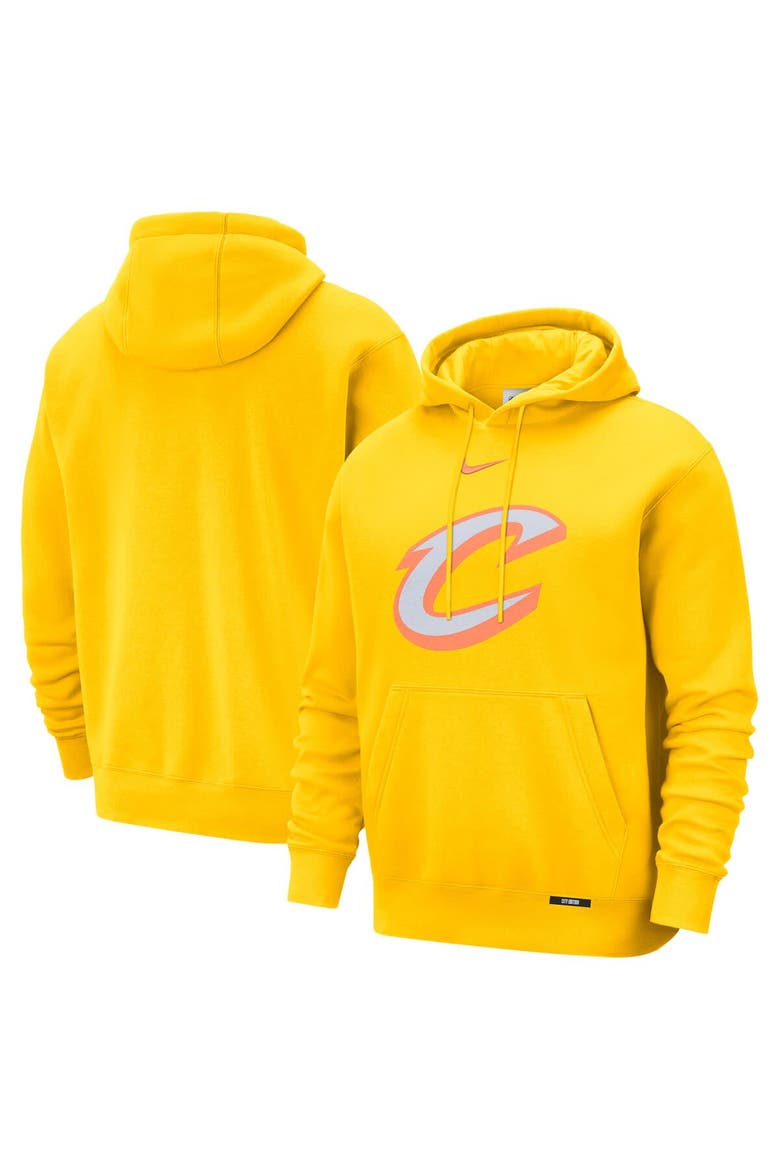 Men's Nike  Yellow Cleveland Cavaliers 2025/26 City Edition Essential Logo Remix Hoodie, Main, color, Yellow