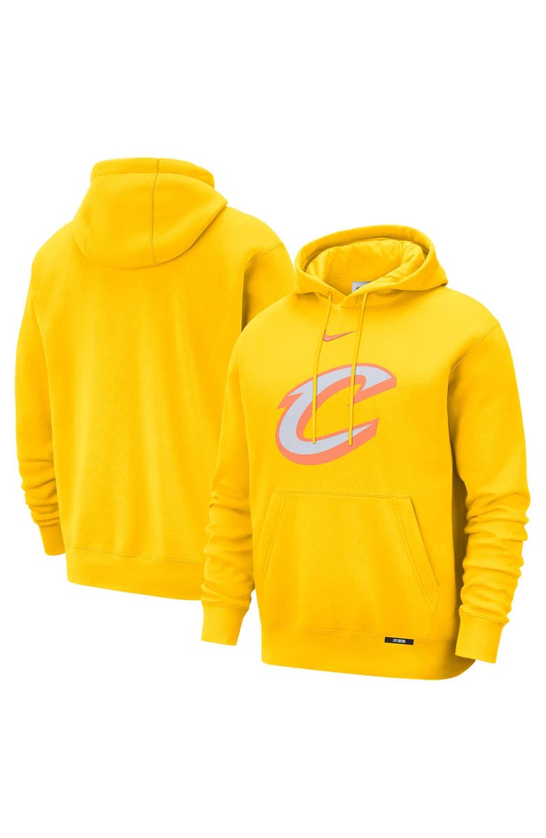 Nike Men's Nike  Yellow Cleveland Cavaliers 2025/26 City Edition Essential Logo Remix Hoodie, Main, color, Yellow