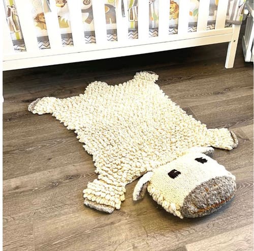 Finn & Emma Finn + Emma Organic Wool Play Mat + Nursery Rug | Sheep In White