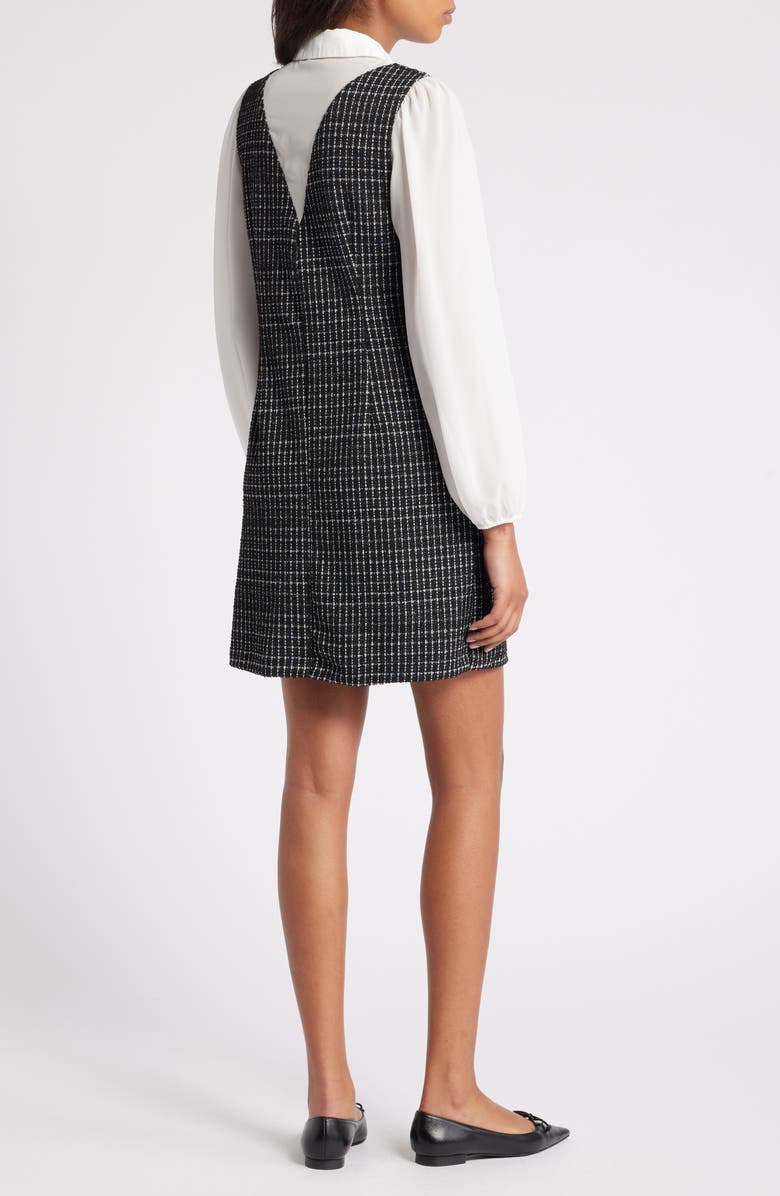 Julia Jordan Mixed Media Long Sleeve Shift Dress, Alternate, color,