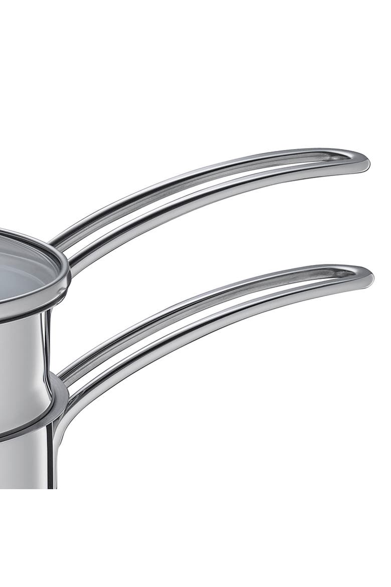 Mini Double Boiler Set w/ Glass Lid, 1.6 qt., 5.5-Inch Diameter, Alternate, color, Silver