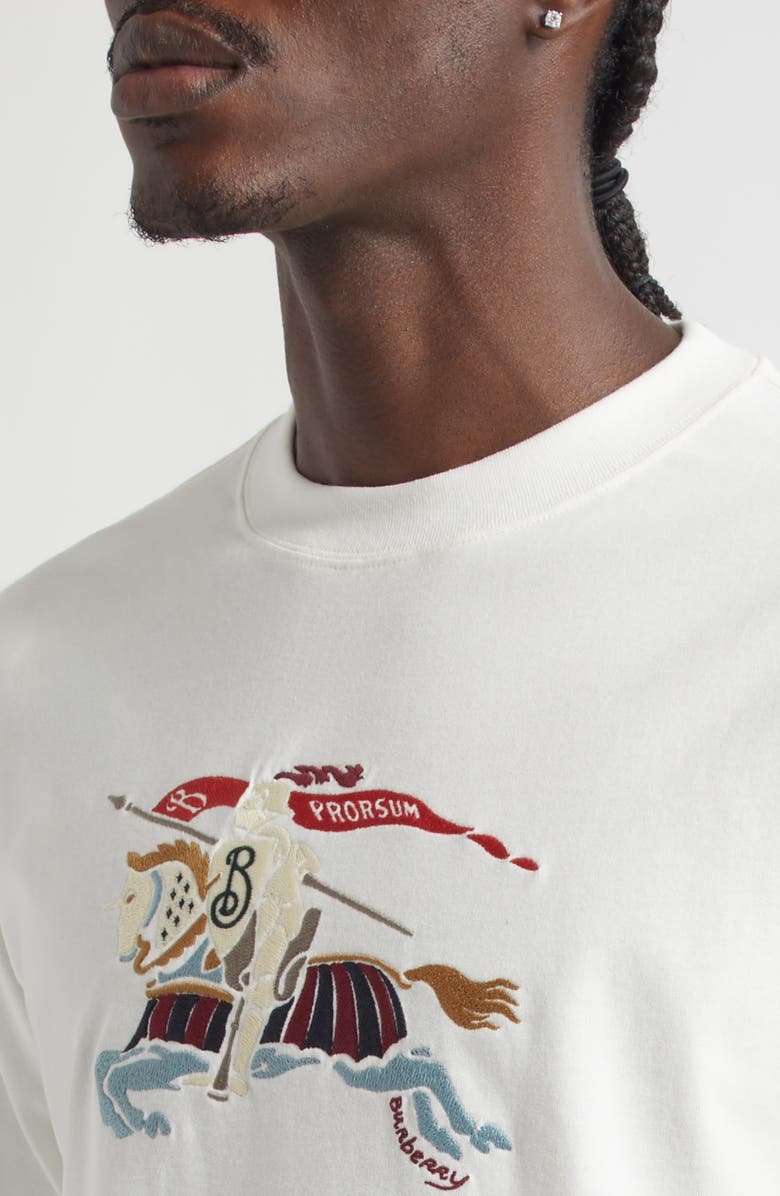 Burberry Ryan EKD Embroidered Cotton T-Shirt, Alternate, color, Chalk