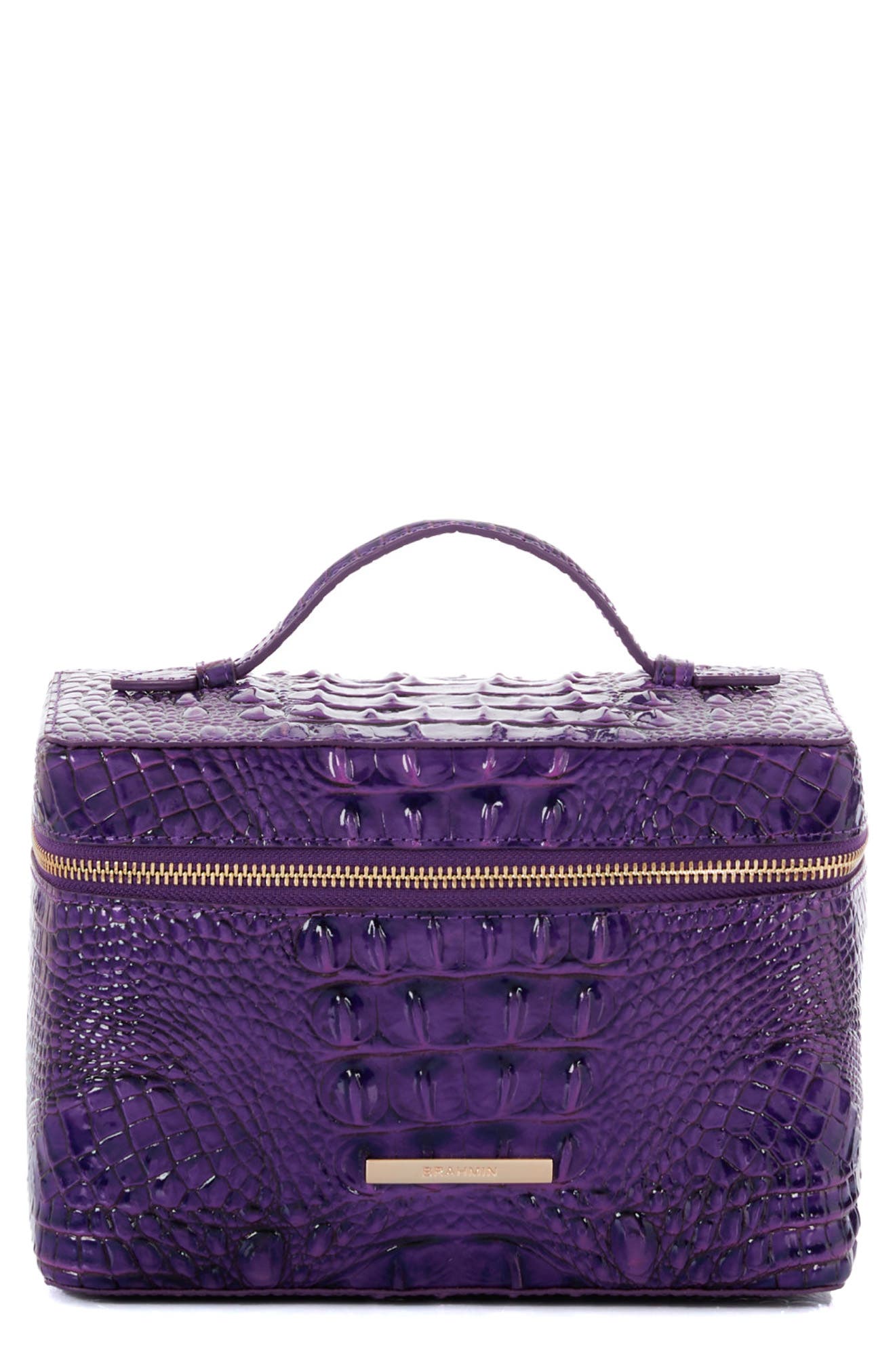 Brahmin Charmaine Croc Embossed Leather Train Case, Main, color, 