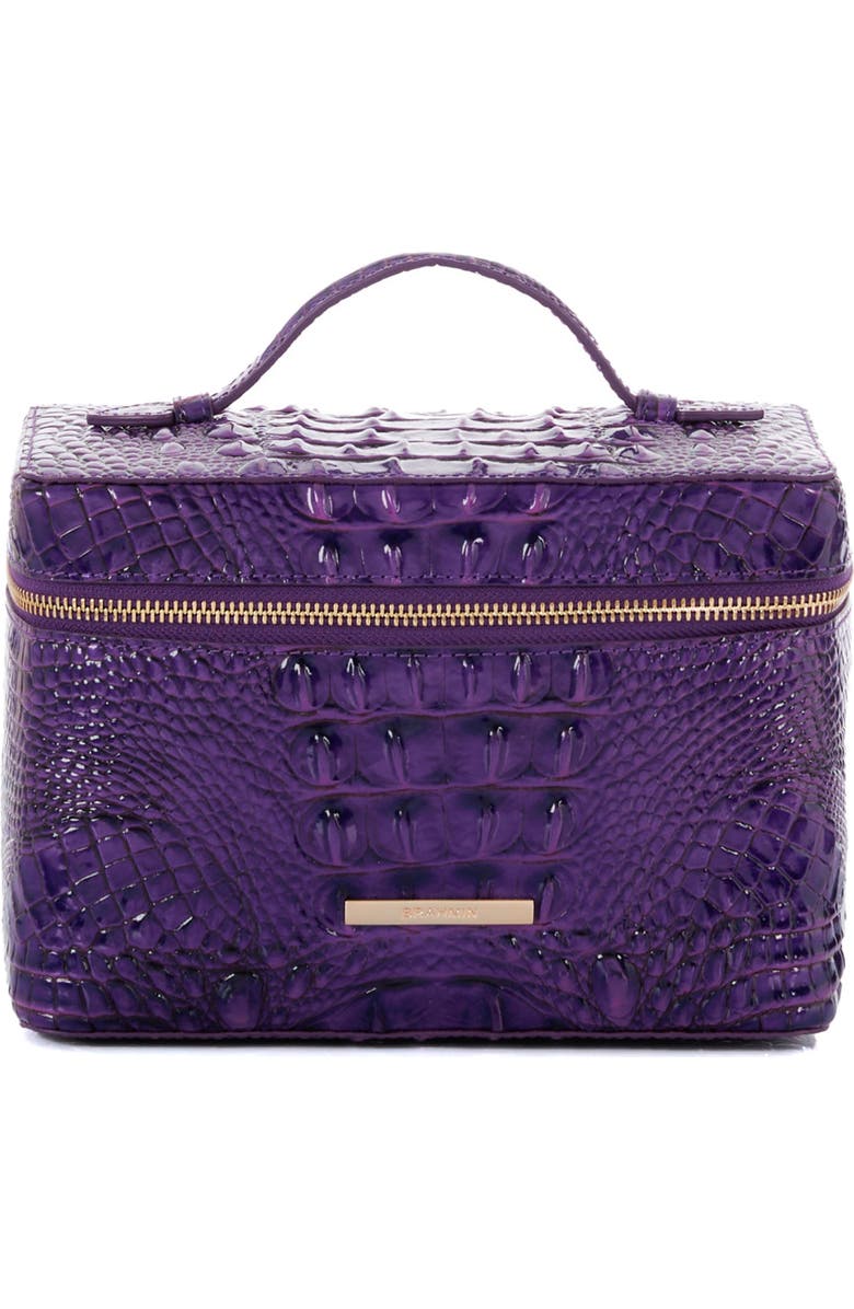 Brahmin Charmaine Croc Embossed Leather Train Case, Main, color,
